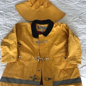 Adorable yellow raincoat with hat
